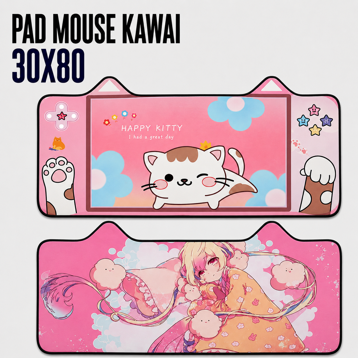 Pad Mouse Kawaii XL 30 × 80 cm – Diseños Variados