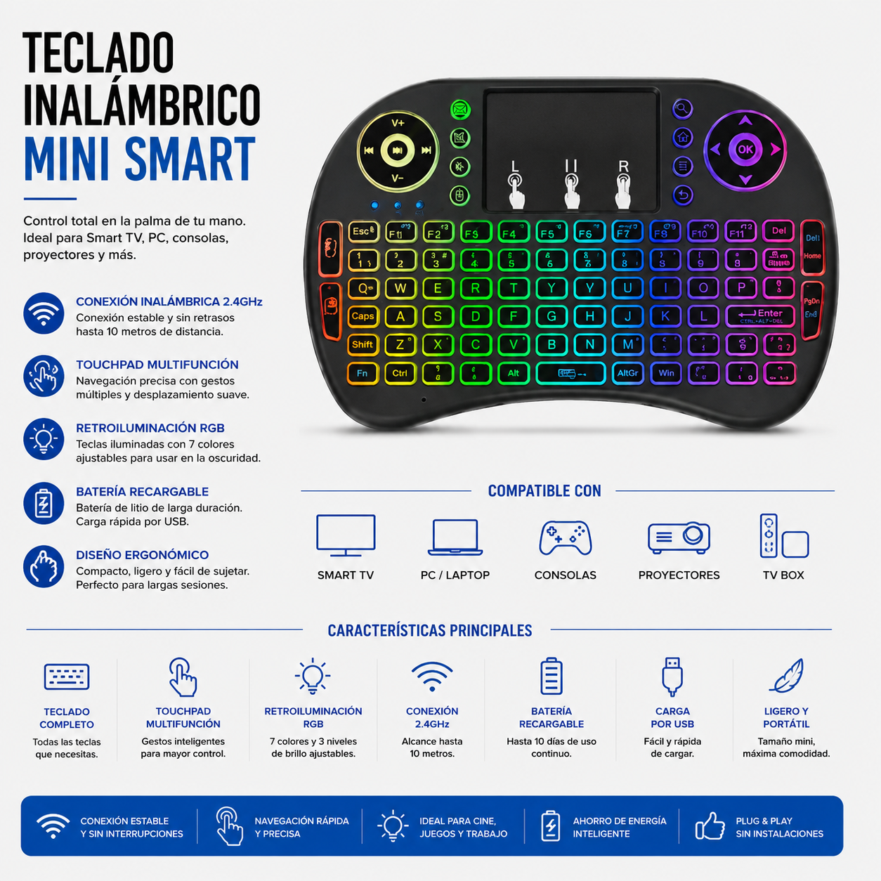 Teclado Inalámbrico Mini Smart 858-14