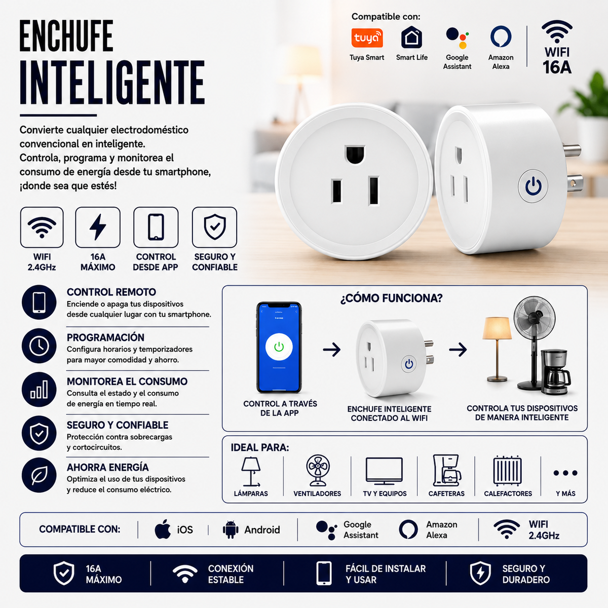 Enchufe Inteligente WiFi 16A
