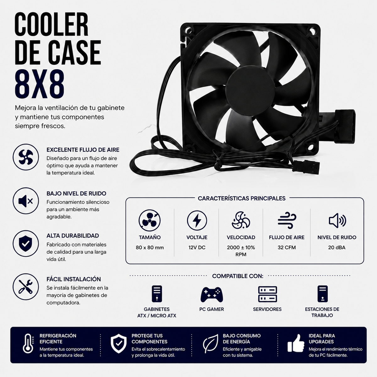 Cooler para Case 8x8 cm