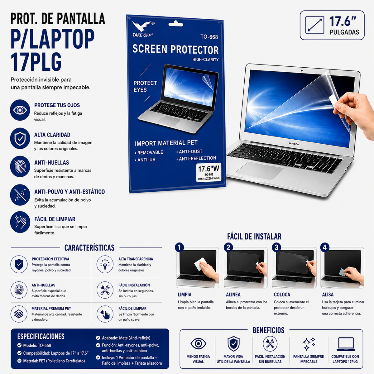 PROTECTOR DE PANTALLA PARA LAPTOP 17 Pulgadas