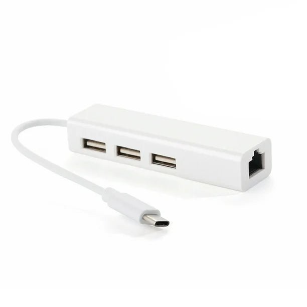 Adaptador TIPO C Rj45 Lan + 3 PUERTOS USB 2.0