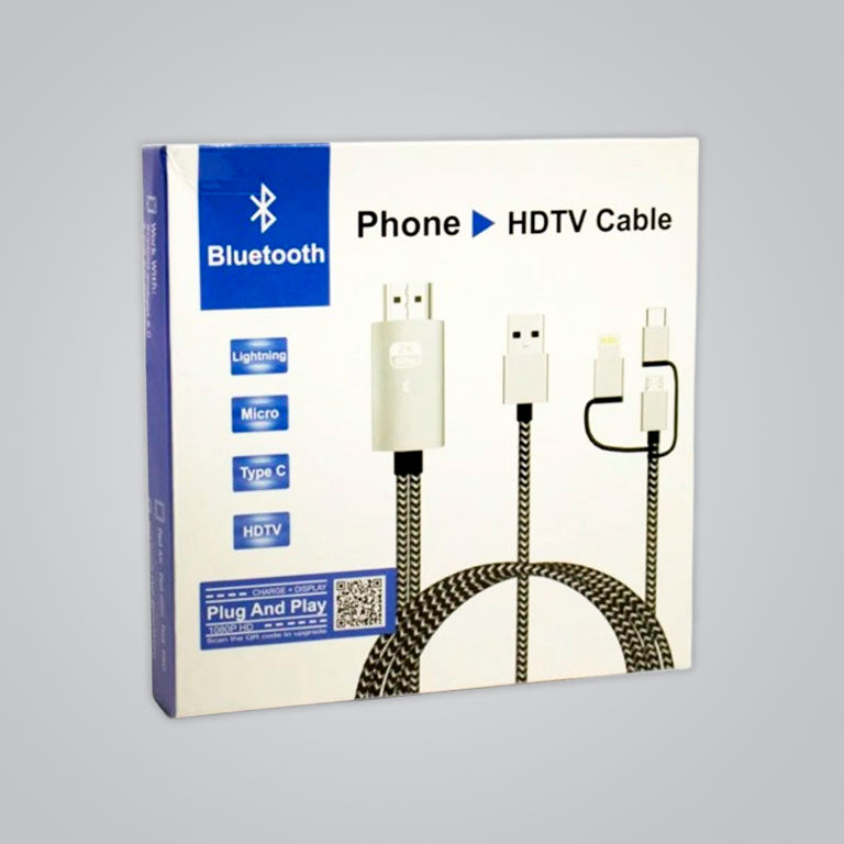 Cable MHL /HDTV 3 EN 1 V8 Tipo Bluetooth