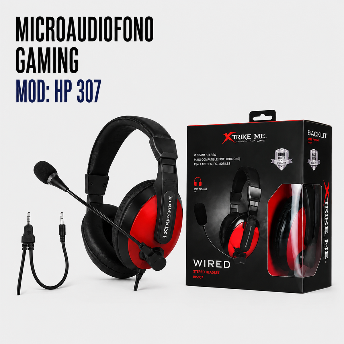 Microaudífono Gamer HP-307 con Micrófono