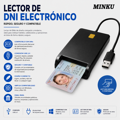 LECTOR SMART CARD DNI ELECTRONICO 2.0