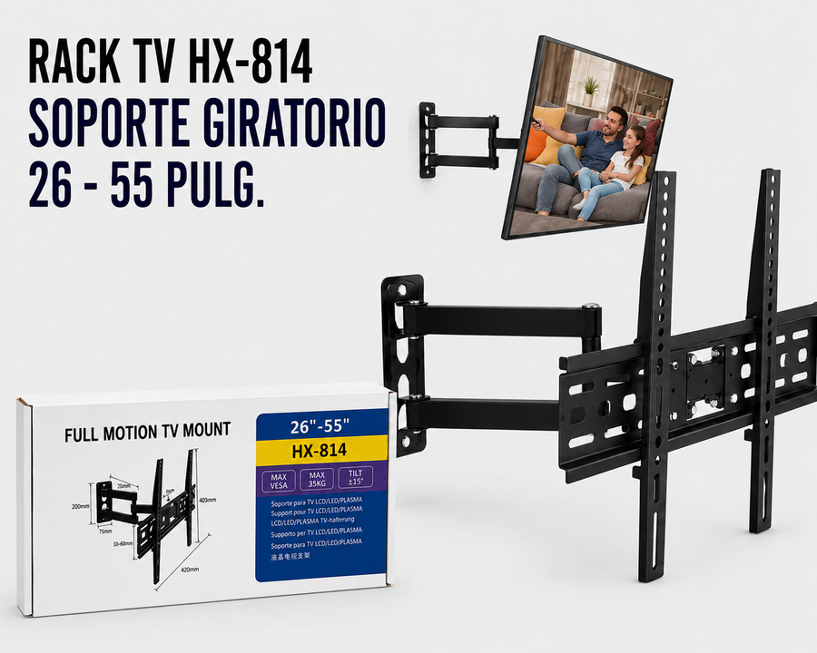 Rack TV HX-814 Soporte Giratorio para TV de 26" a 55"