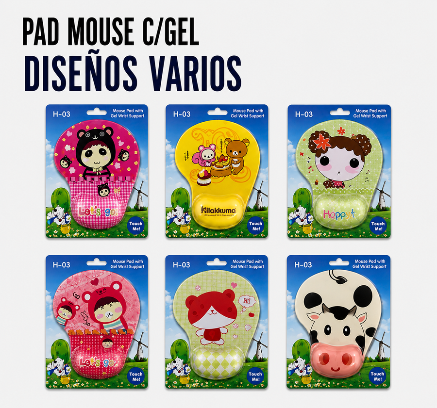 Pad Mouse con Gel Ergonómico – Diseños Variados