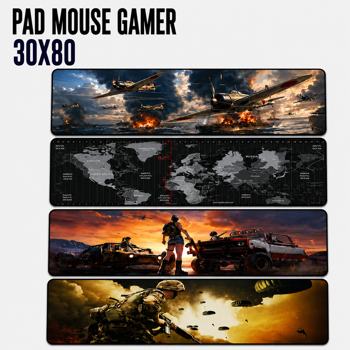 Pad Mouse Gamer XL 30 × 80 cm – Diseños Variados