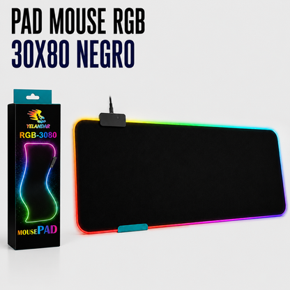 Pad Mouse RGB Gamer 30 × 80 cm – Negro