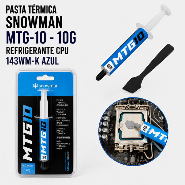 Pasta Térmica Snowman MTG-10 – 10 g para CPU y GPU