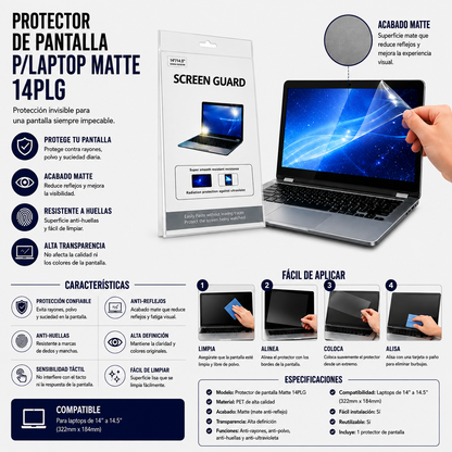 PROTECTOR DE PANTALLA MATTE PARA LAPTOP 14 Pulgadas
