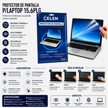 PROTECTOR DE PANTALLA PARA LAPTOP 15.6 Pulgadas