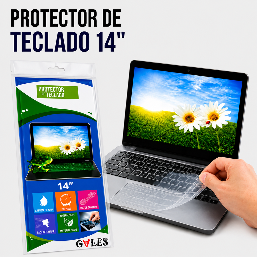 PROTECTOR DE TECLADO PARA LAPTOP 14 Pulgadas
