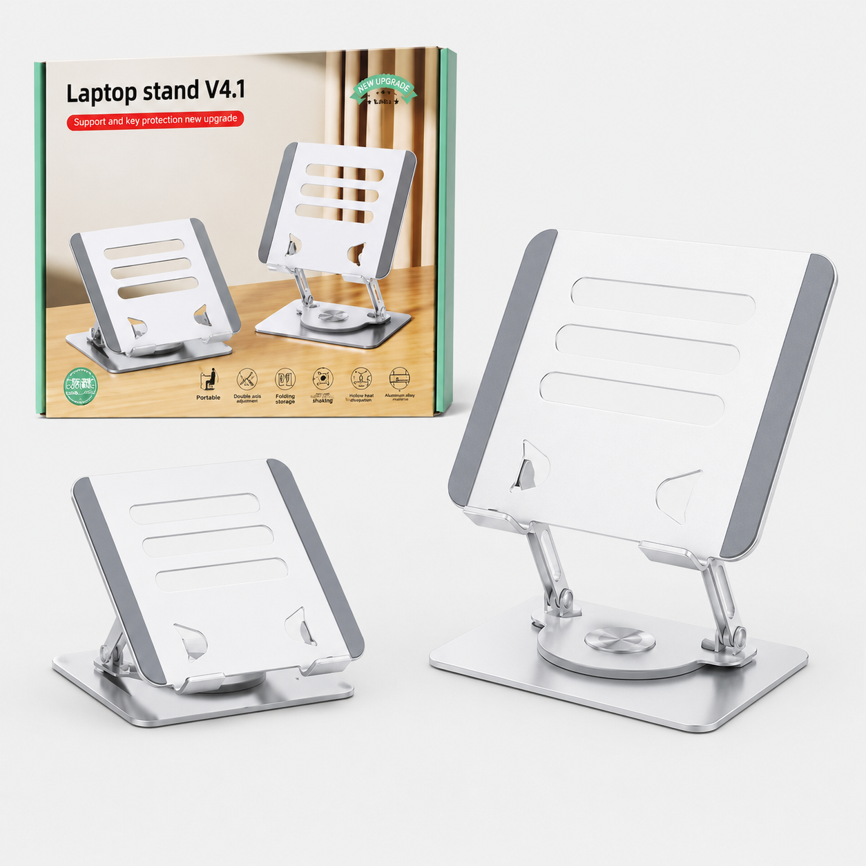 SOPORTE GIRATORIO V4.1 ALUMINIO 360 P/LAPTOP 11 - 15 PULG.