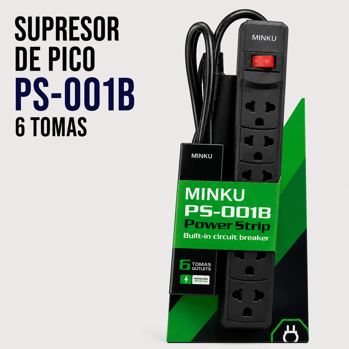 Supresor de Picos Minku PS-001B – 6 Tomas