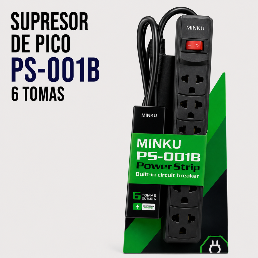 Supresor de Picos Minku PS-001B – 6 Tomas