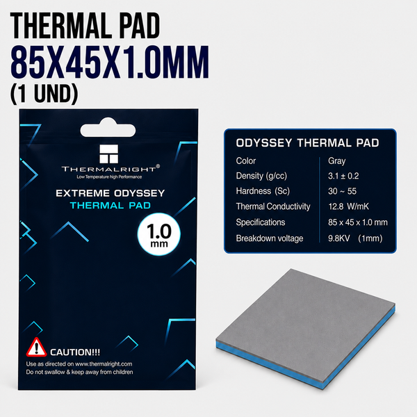 Thermal Pad 85 × 45 × 1.0 mm – Alta Conductividad Térmica