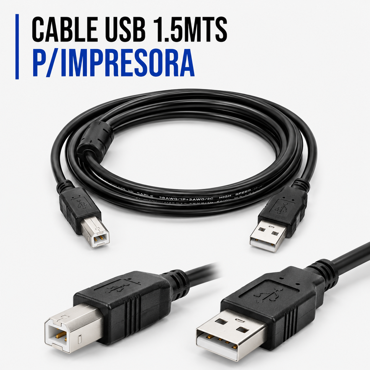 CABLE USB PARA IMPRESORA 1.5 Metros