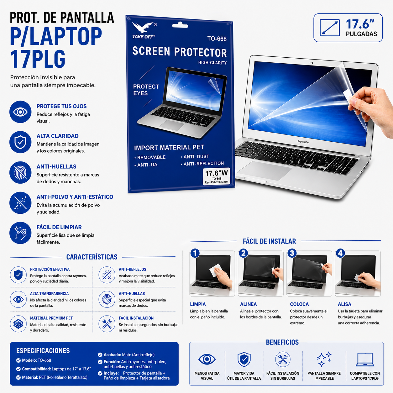 PROTECTOR DE PANTALLA PARA LAPTOP 17 Pulgadas
