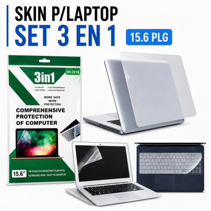 SKIN PROTECTOR PARA LAPTOP 3 en 1 – 15.6 Pulgadas