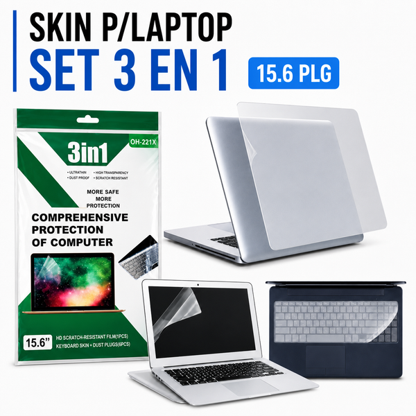 SKIN PROTECTOR PARA LAPTOP 3 en 1 – 15.6 Pulgadas