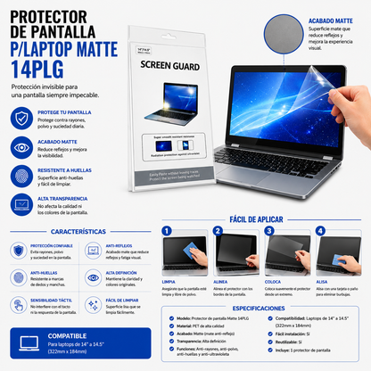 PROTECTOR DE PANTALLA MATTE PARA LAPTOP 14 Pulgadas