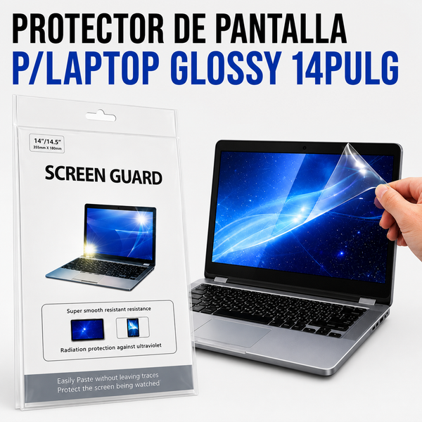 PROTECTOR DE PANTALLA GLOSSY PARA LAPTOP 14 Pulgadas