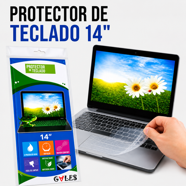 PROTECTOR DE TECLADO PARA LAPTOP 14 Pulgadas