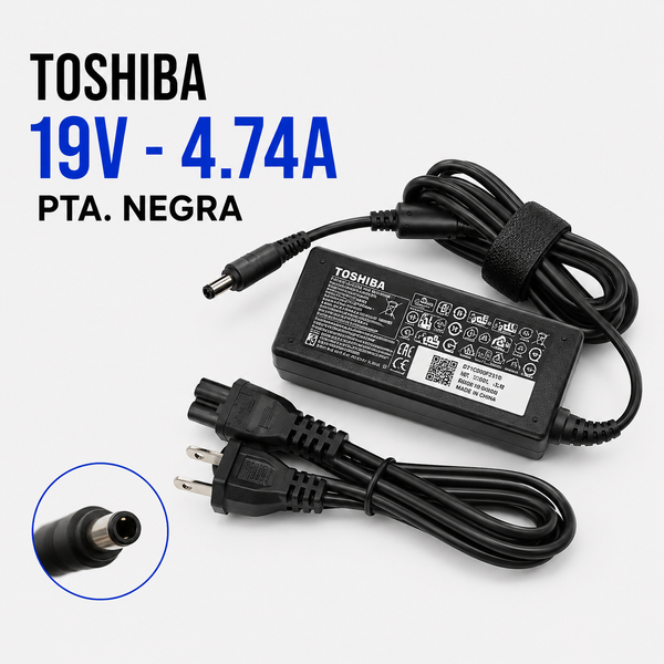 Cargador para Laptop Toshiba 19V 4.74A – Punta Negra