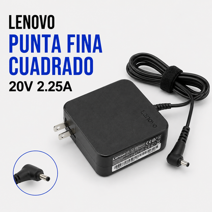 Cargador para Laptop Lenovo 20V 2.25A – Punta Fina Cuadrada