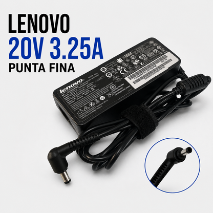 Cargador para Laptop Lenovo 20V 3.25A – Punta Fina