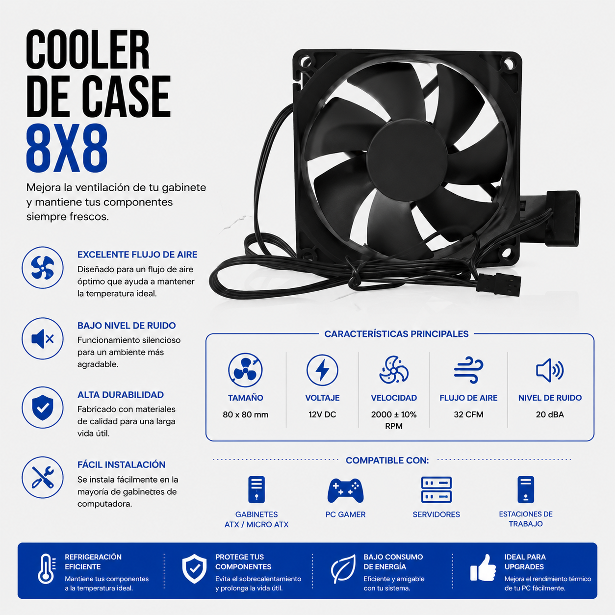 Cooler para Case 8x8 cm