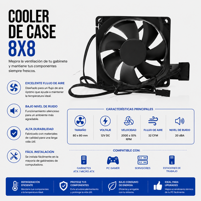 Cooler para Case 8x8 cm