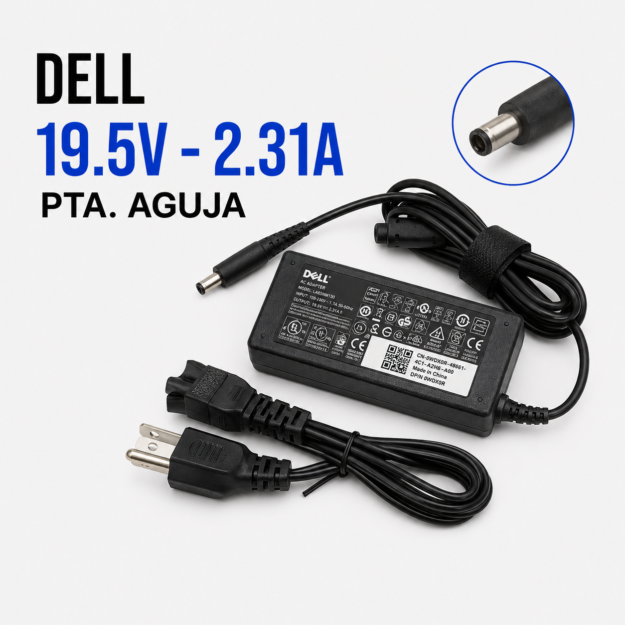 Cargador para Laptop Dell 19.5V 2.31A – Punta Aguja