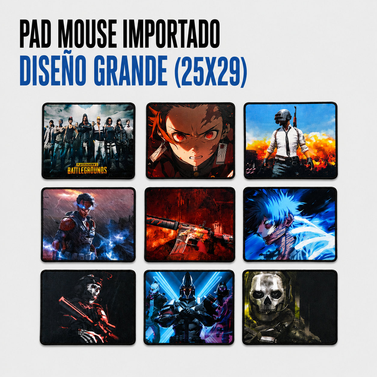Pad Mouse Importado Diseño Grande 25 × 29 cm