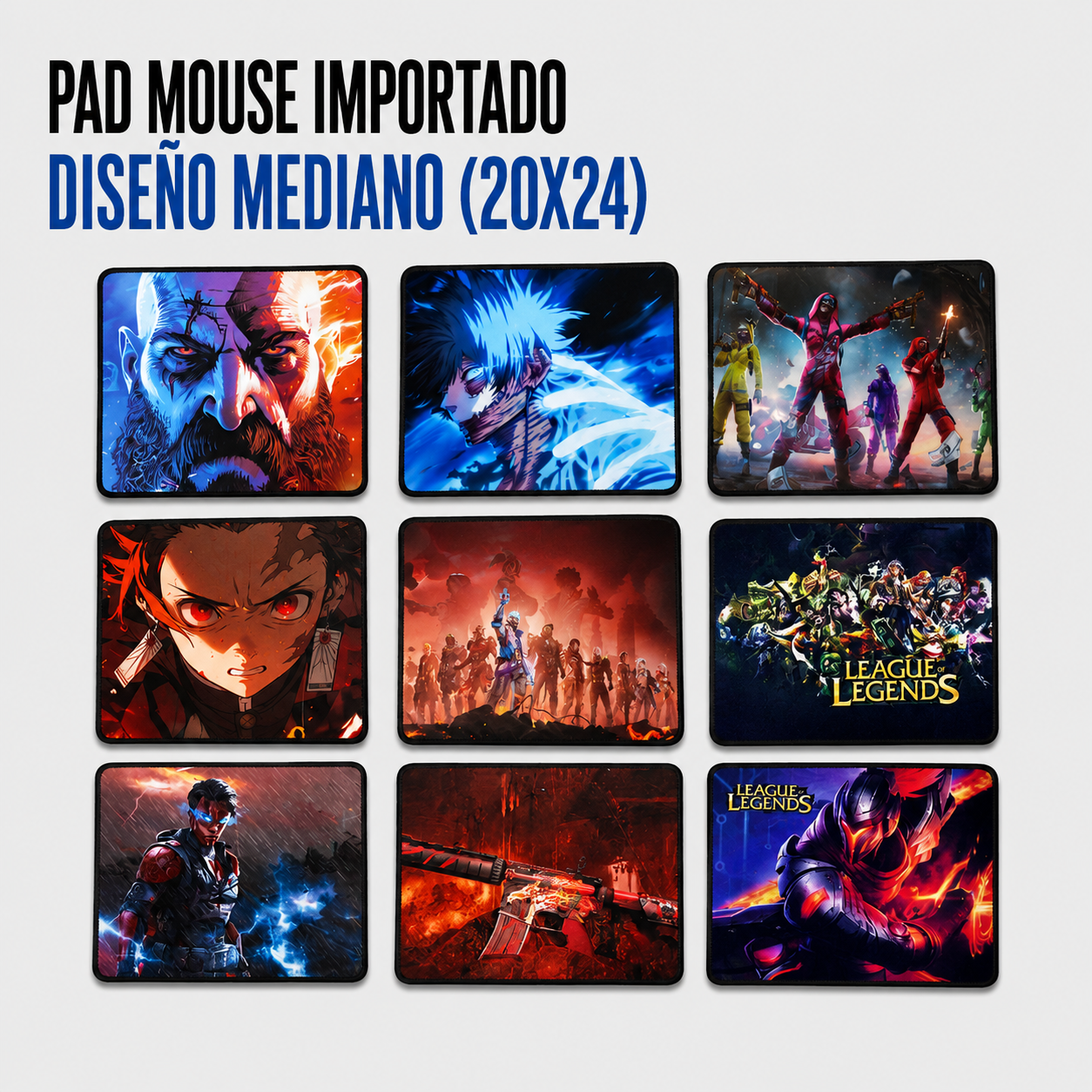 Pad Mouse Importado Diseño Mediano 20 × 24 cm