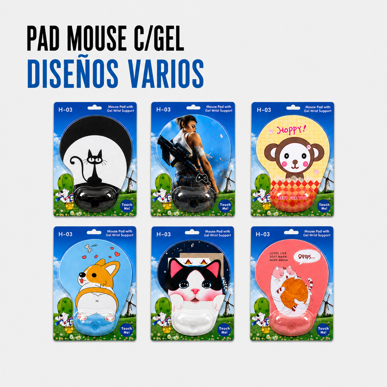 Pad Mouse con Gel Ergonómico – Diseños Variados