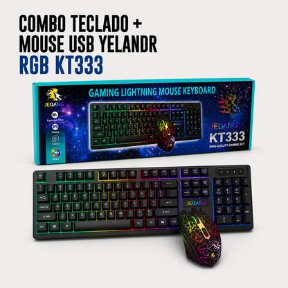 Combo Teclado + Mouse USB Gamer RGB KT333