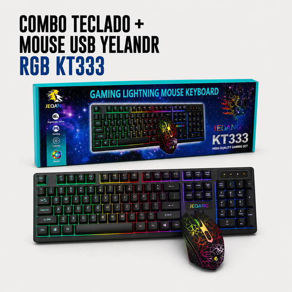 Combo Teclado + Mouse USB Gamer RGB KT333