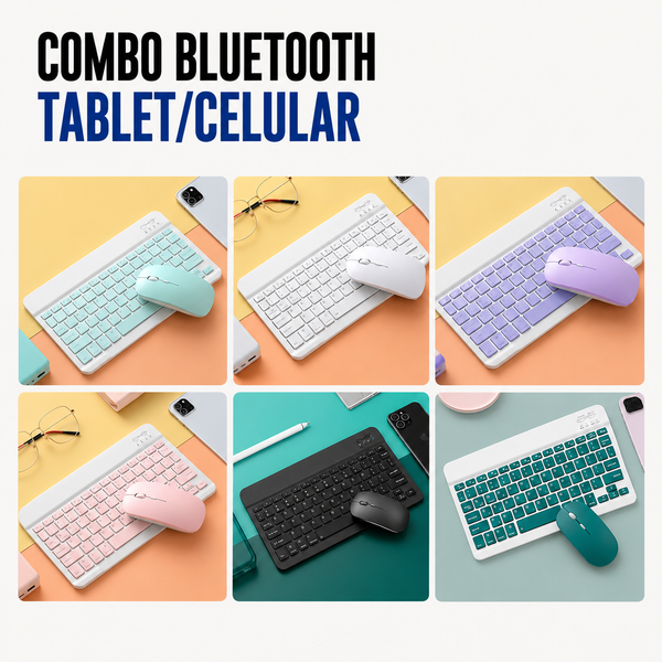 Combo Teclado + Mouse Bluetooth para Tablet y Celular