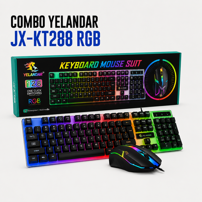 Combo Gamer RGB Yelandar JX-KT288 – Teclado + Mouse USB