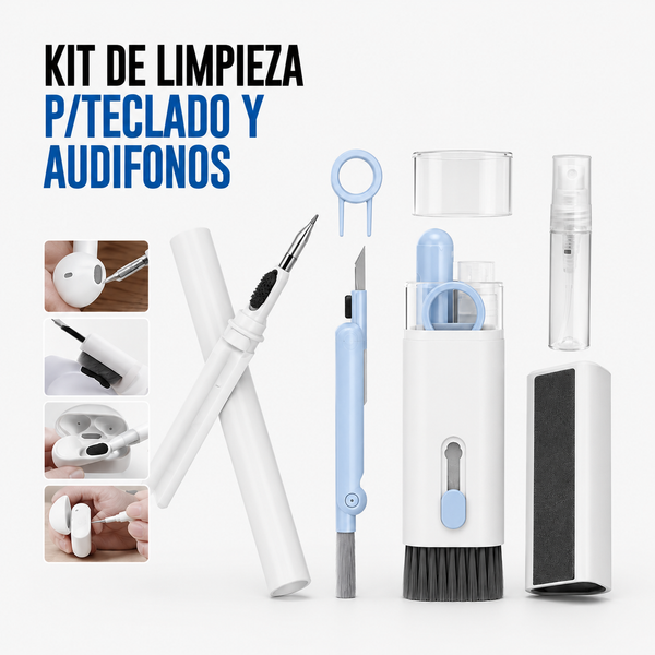 Kit de Limpieza para Teclado y Audífonos – Multifunción