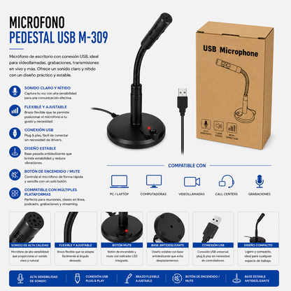 Micrófono de Pedestal USB M-309