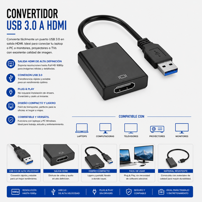 Convertidor USB 3.0 a HDMI