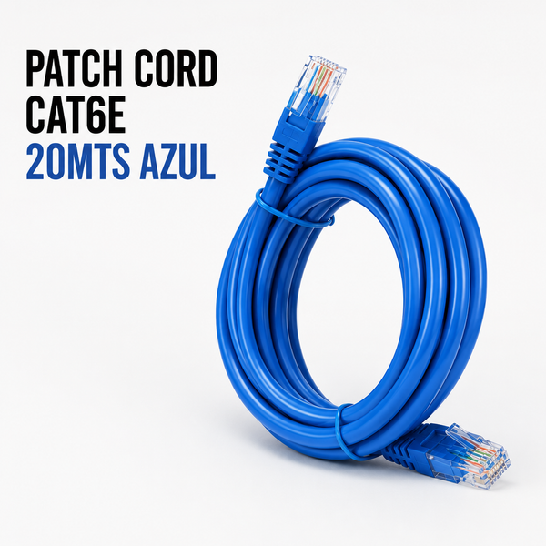 Cable Patch Cord CAT.6 20 Metros Azul