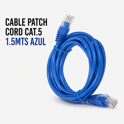 Cable Patch Cord CAT.5e 1.5 Metros Azul