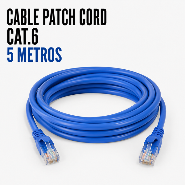 Cable Patch Cord CAT.6 5 Metros Azul