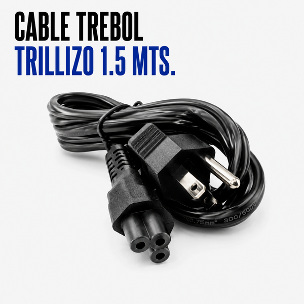 CABLE DE PODER TIPO TREBOL 3 HILOS 1.5Mts