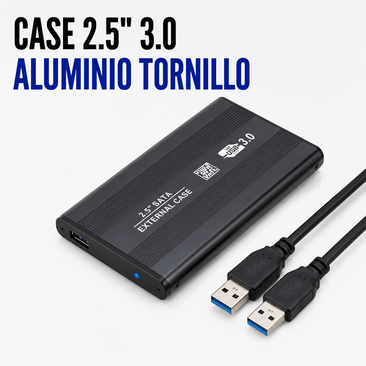Case para Disco Duro Externo 2.5" USB 3.0 de Aluminio con Tornillos
