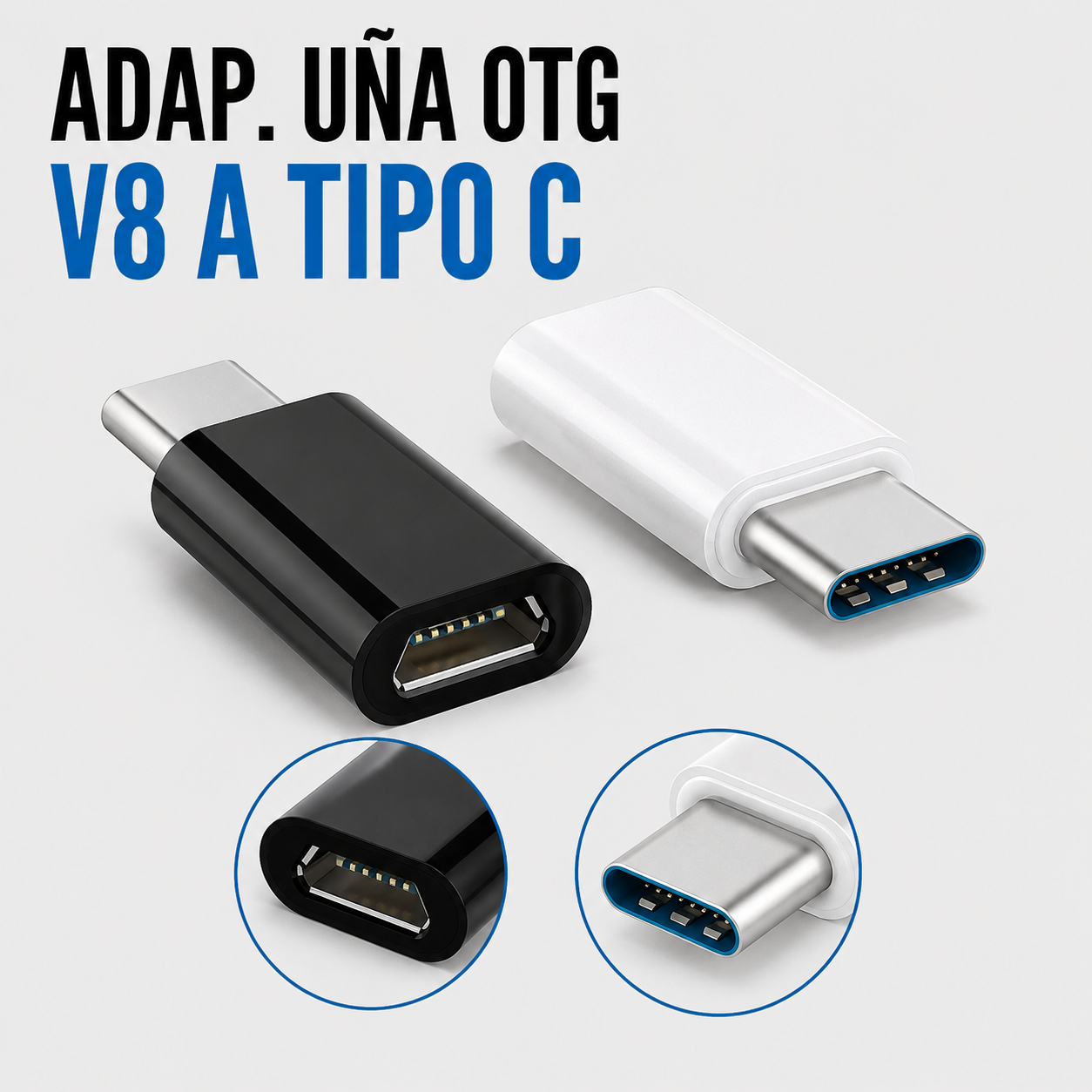 Adaptador OTG Micro USB (V8) a USB Tipo-C